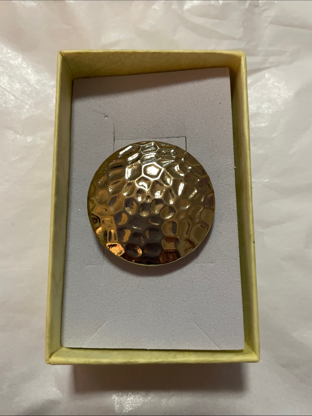 Hammered Metal Decorative Gold Ring